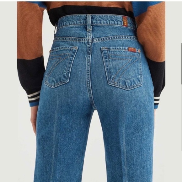 7 For All Mankind Baby Jo Crop Jean In Havana Rigid 32 - Picture 3 of 13